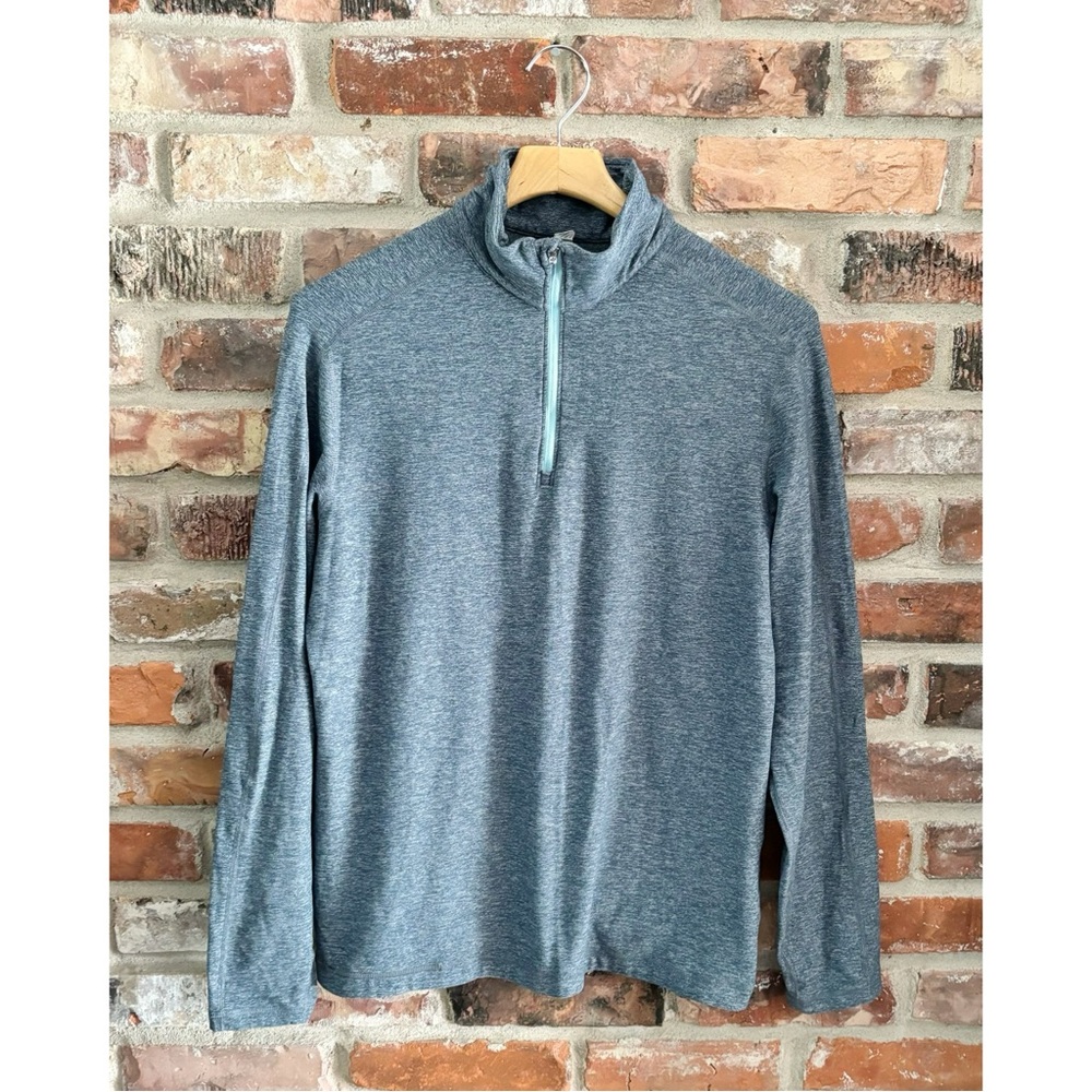 Lululemon Men’s Quarter Zip Long Sleeve Athletic Pullover Shirt Heather Blue, L